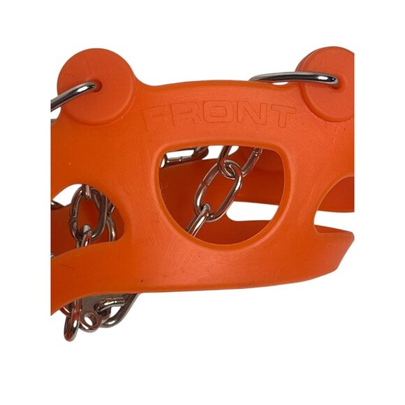 Ice Gripper Traction Cleats For Shoes Orange Durable Steel Chains Rubber Size M - Picture 4 of 11